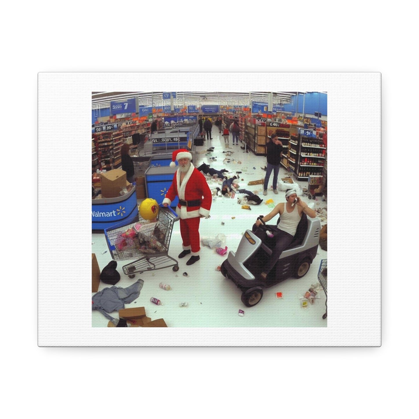 It's Always Wild At Walmart Christmas Edition 'Designed by AI' Art Print on Canvas