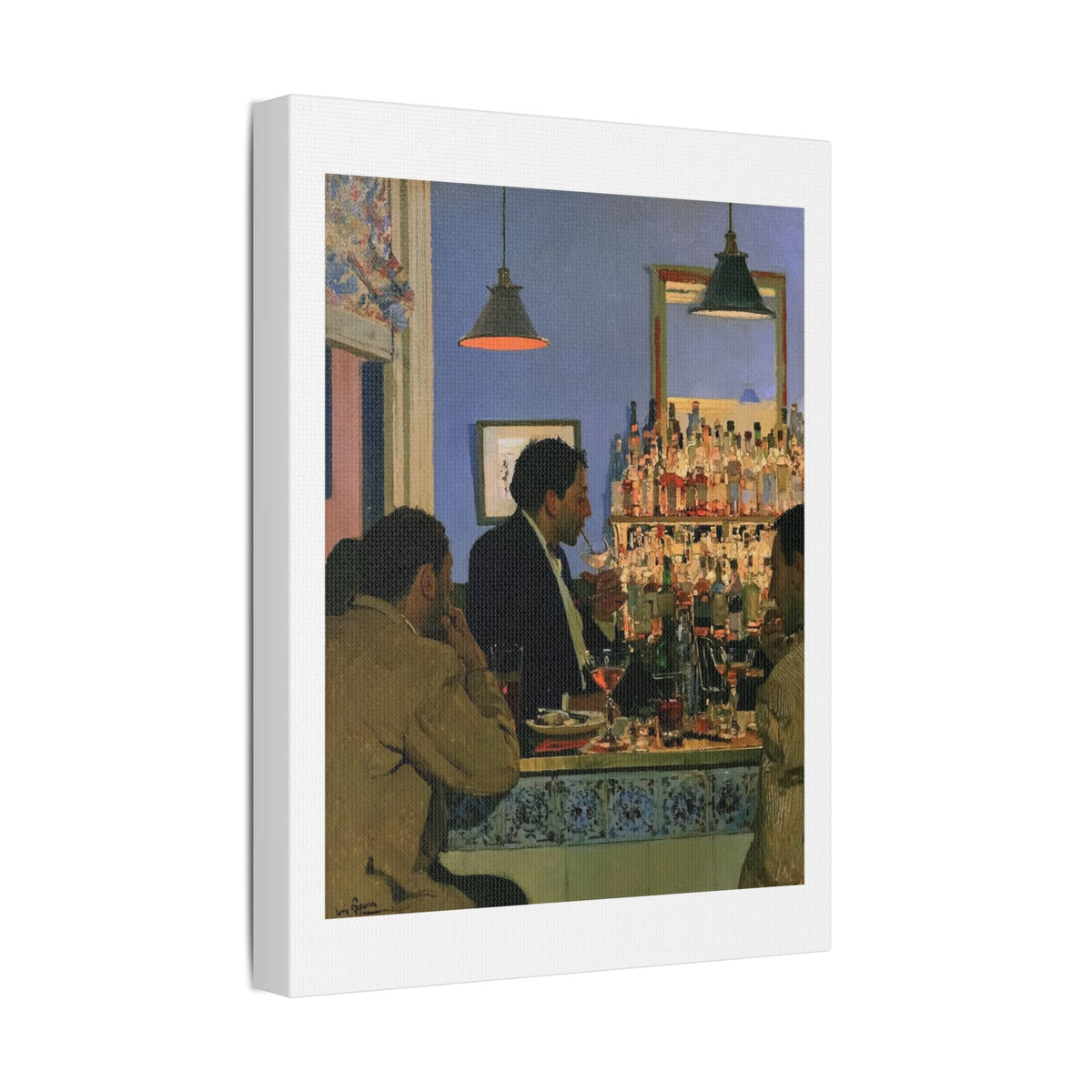 Café Art IV, Print on Satin Canvas, Stretched