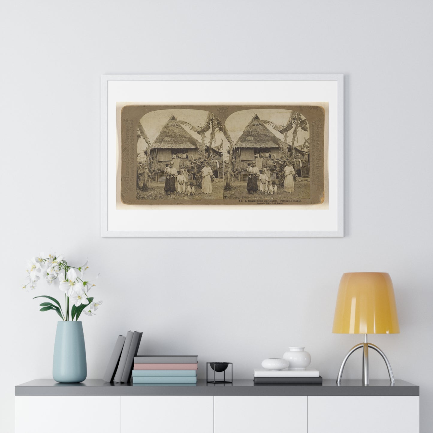 A Filipino Home Near Manila, Philippine Islands (1902) by Carleton H Graves, from the Original, Framed Print