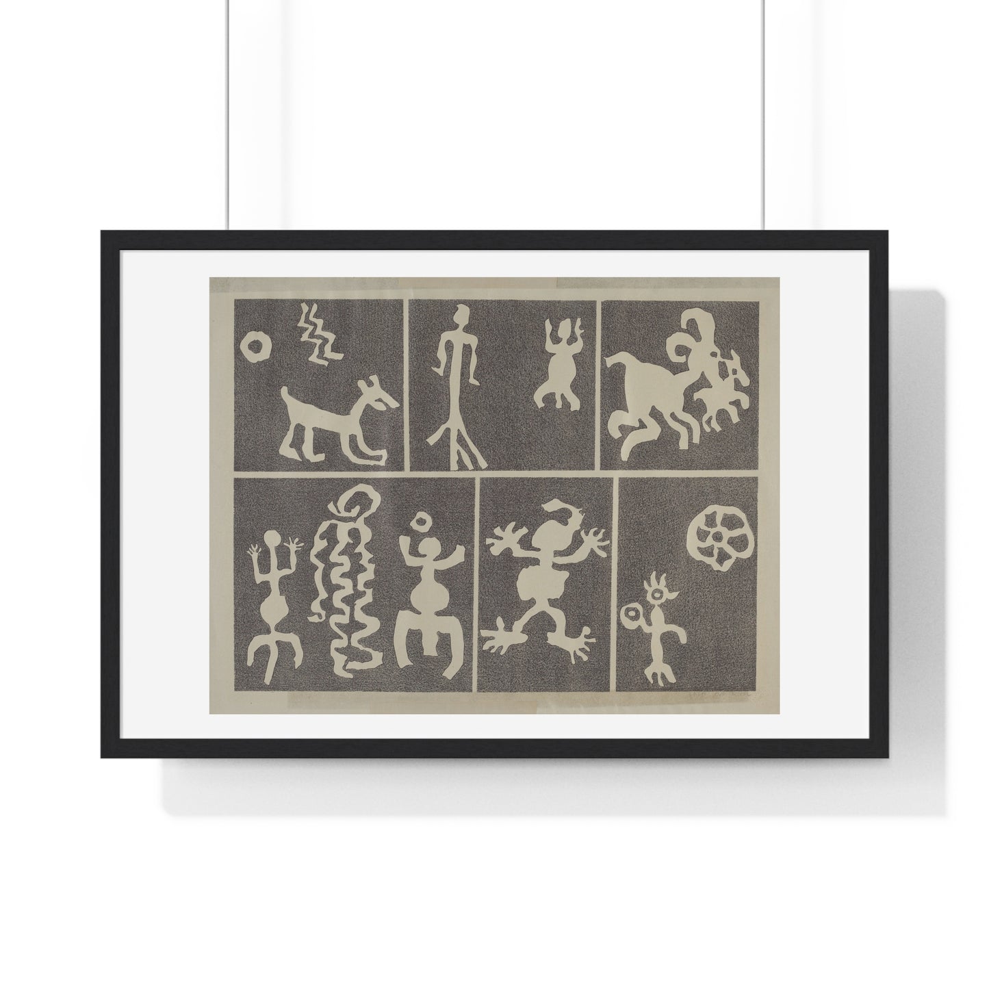 Petroglyph Design (1935-1942) by Lala Eve Rivol, from the Original, Framed Art Print