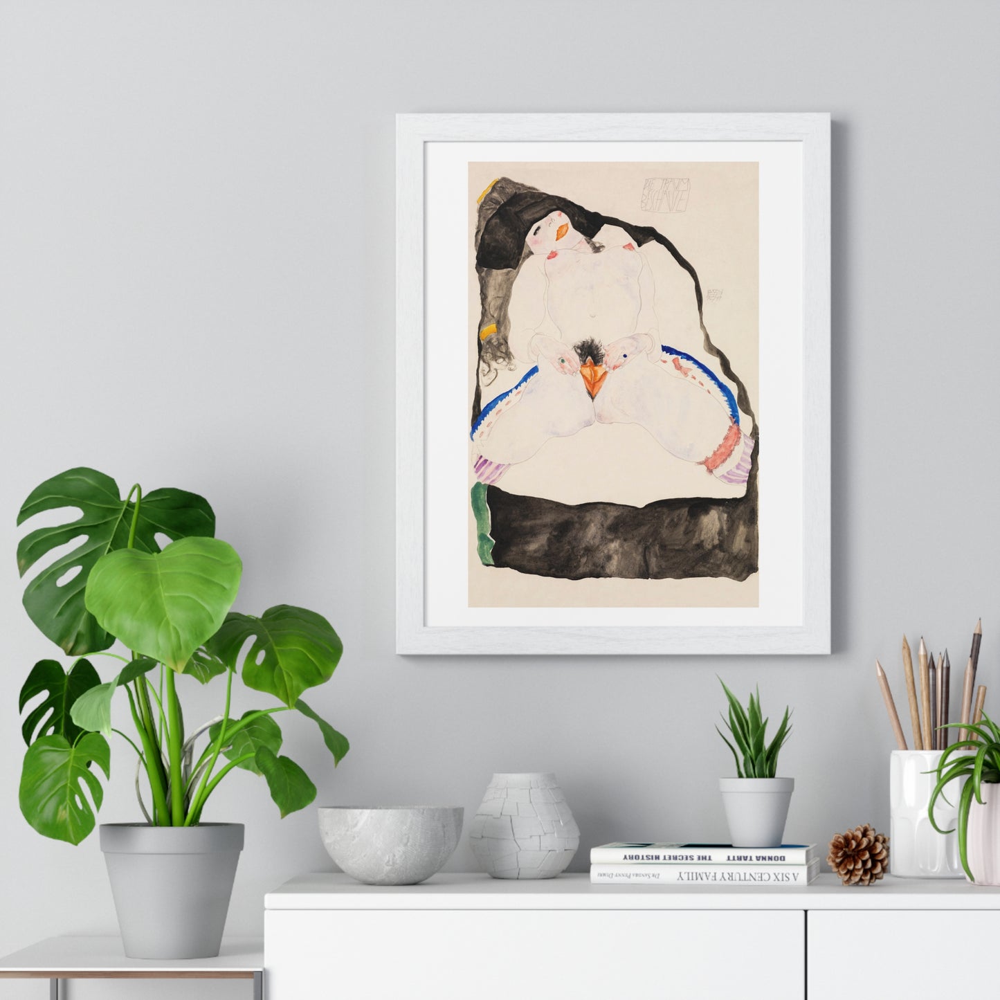Observed in a Dream (1911) by Egon Schiele, from the Original, Framed Art Print