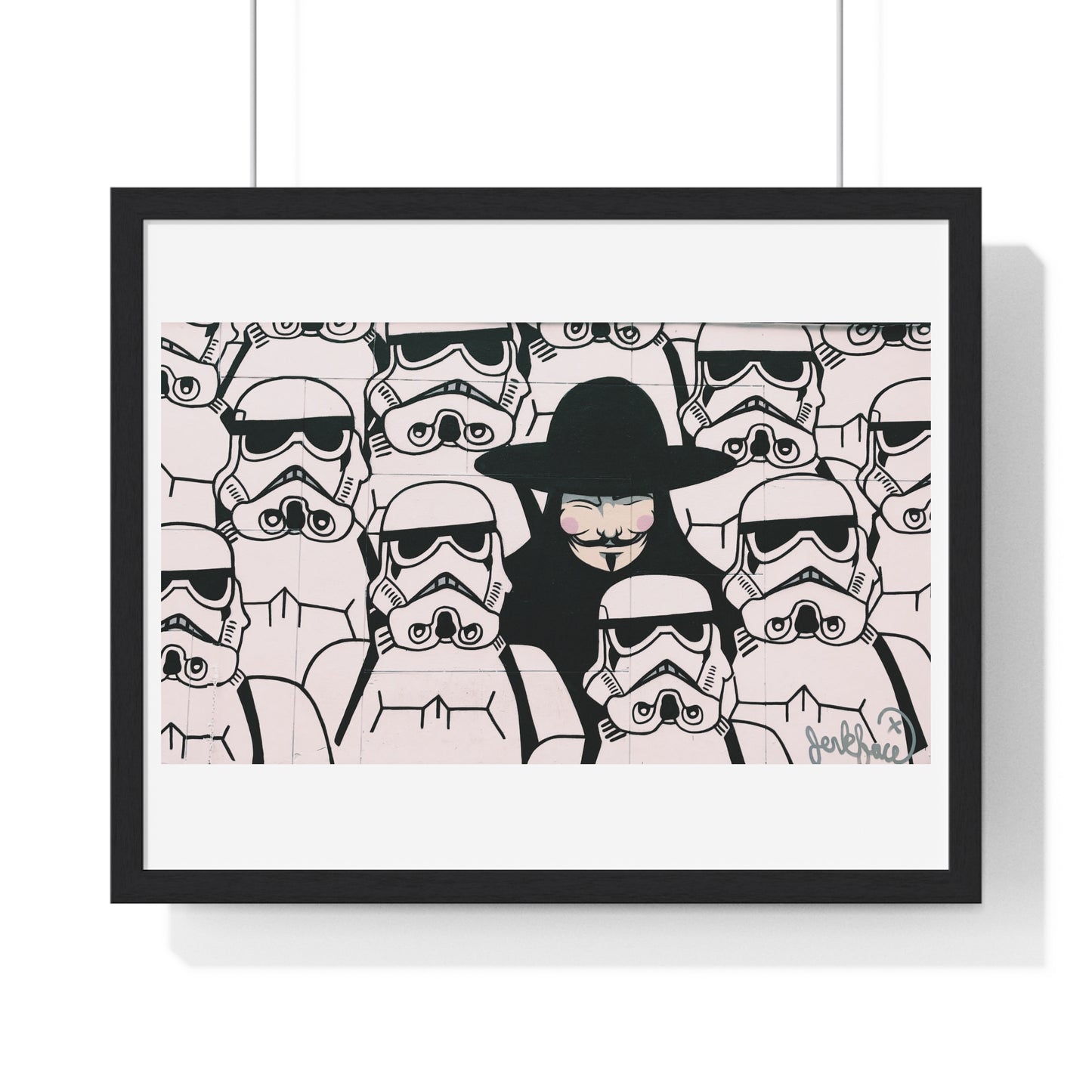 Mural Art: Stormtroopers and Vendetta Character (2017) from the Original, Framed Print