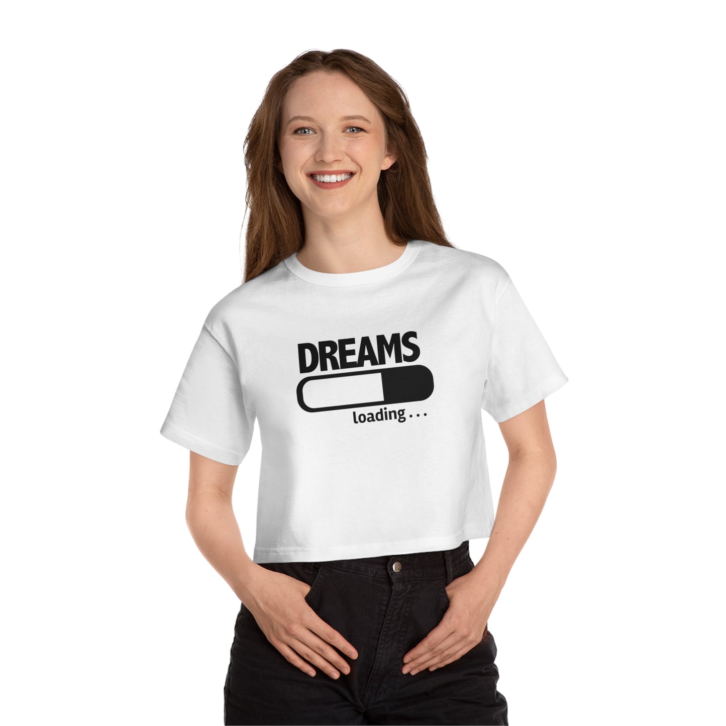 Dreams Loading White Women's Heritage Cropped T-Shirt