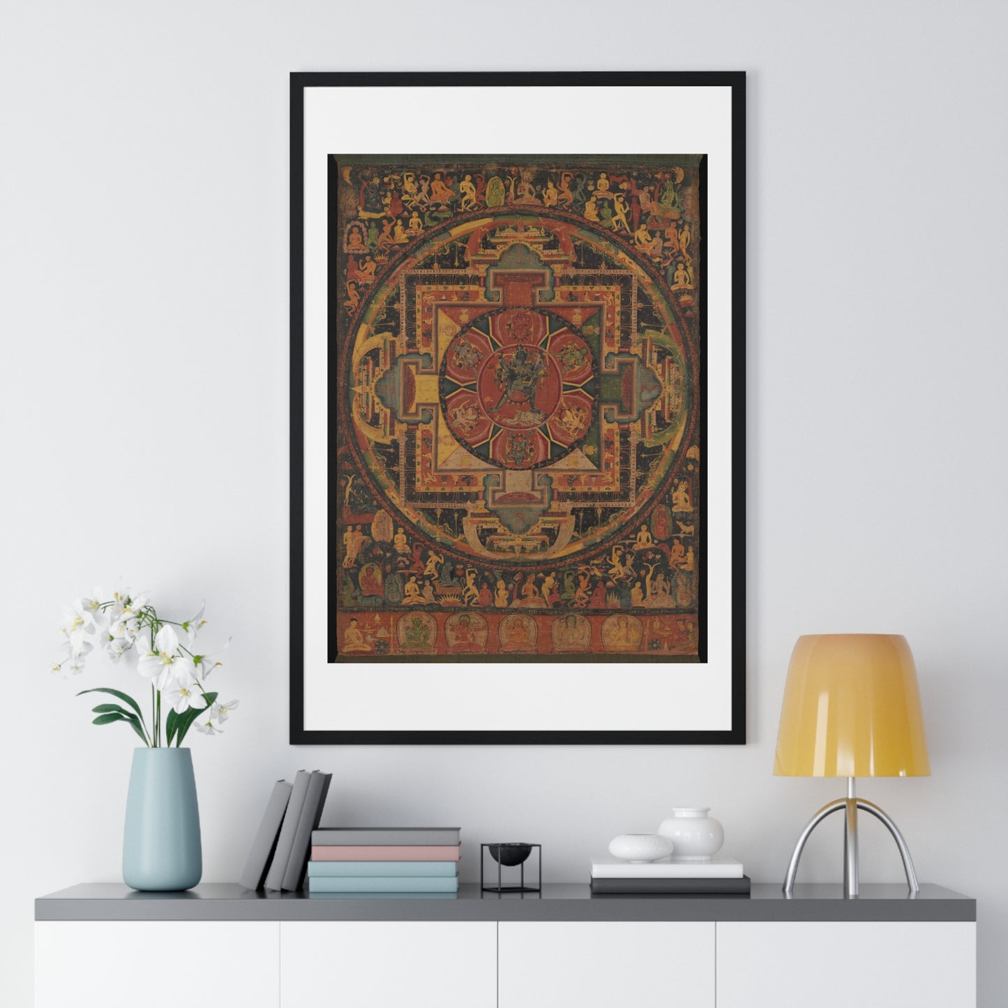 Chakrasamvara Mandala, Ritual Diagramme from Nepal (circa 1100), from the Original, Framed Art Print