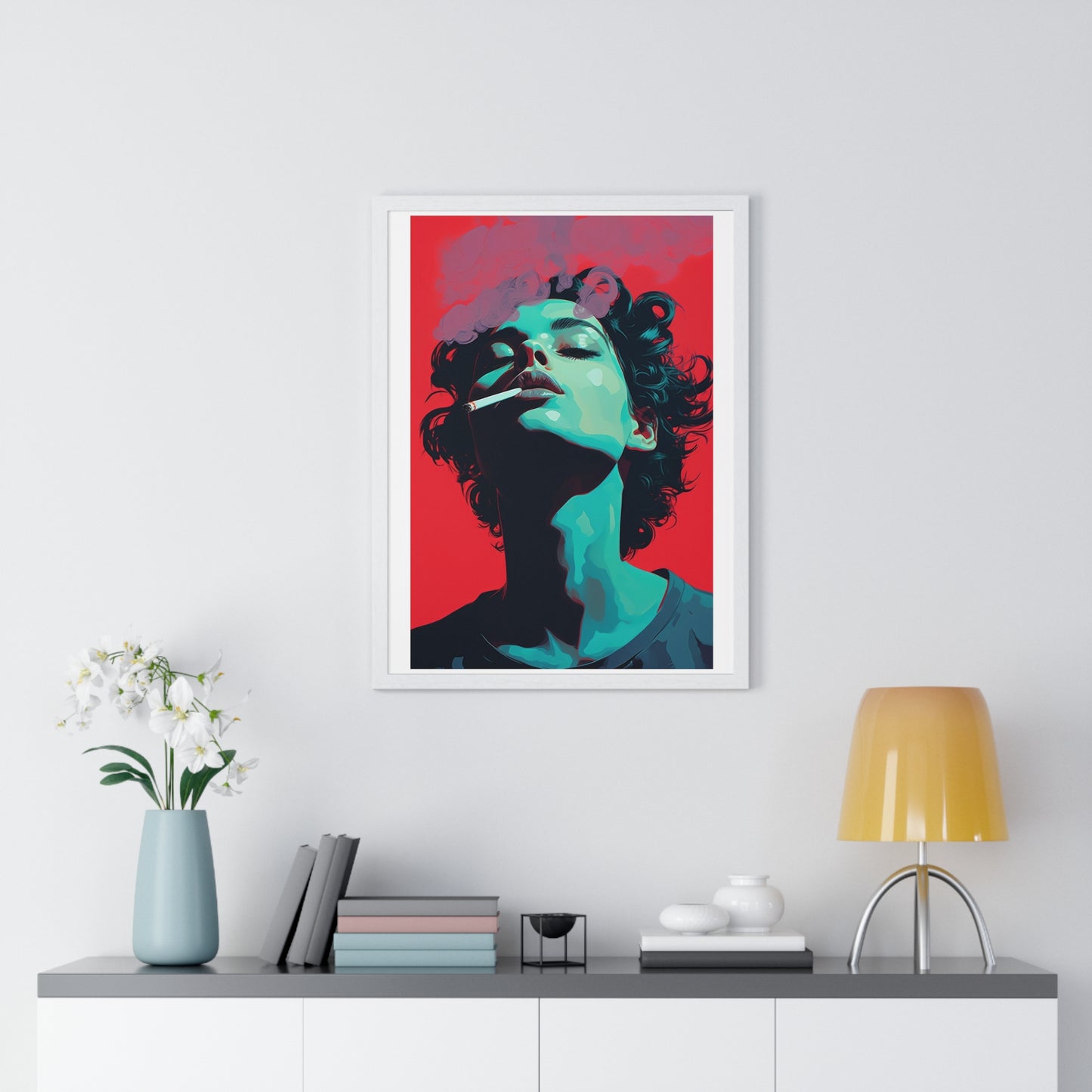 Teenager Art Portrait 'Designed by AI' Wooden Framed Print