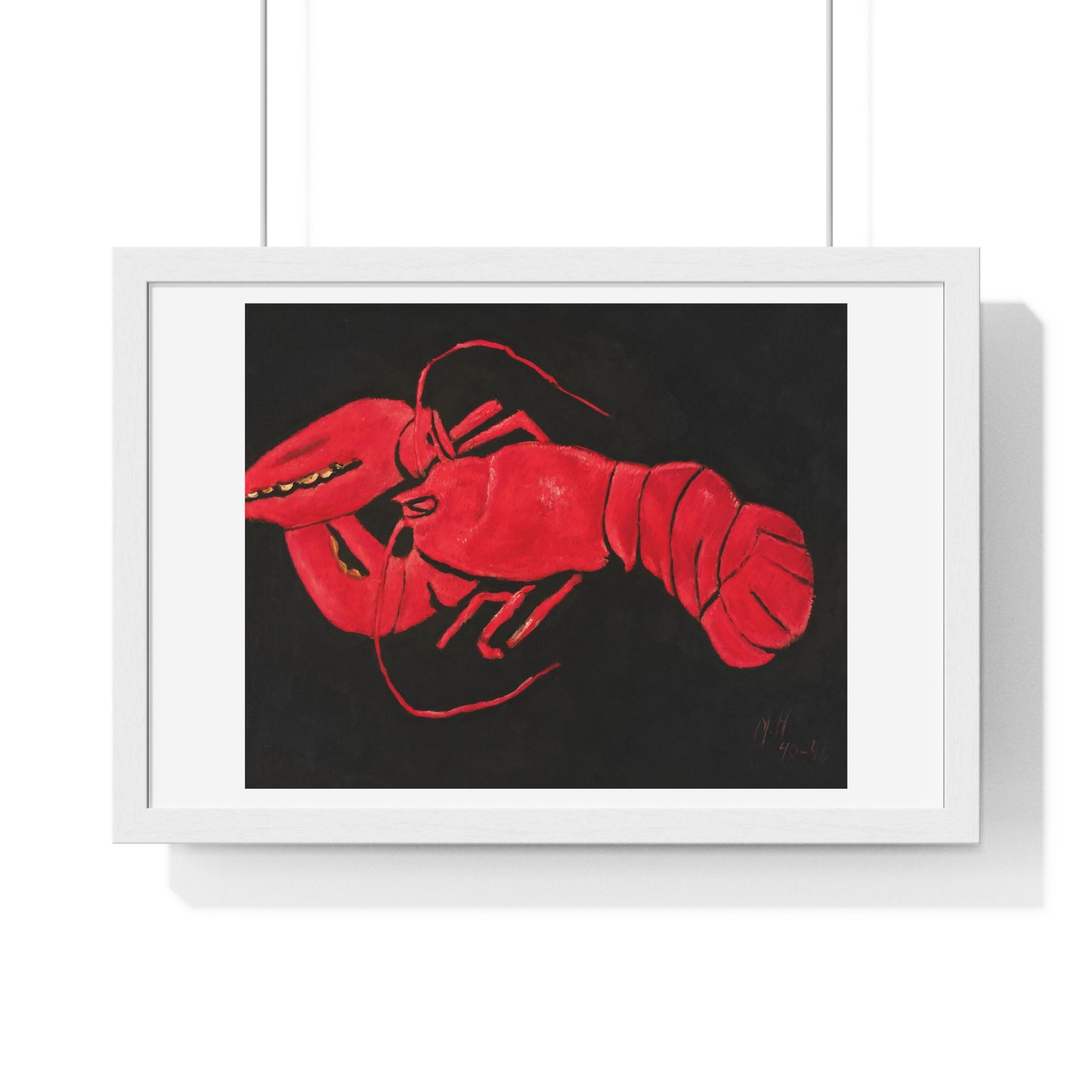 Lobster on Black Background (1940–1941) by Marsden Hartley, from the Original, Framed Art Print