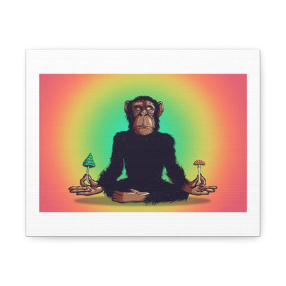 Chimpanzee Psychedelic Research Volunteer Art Print on Satin Canvas