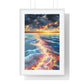 Streaming Fire on the Water, Abstract Art 'Designed by AI' Framed Print