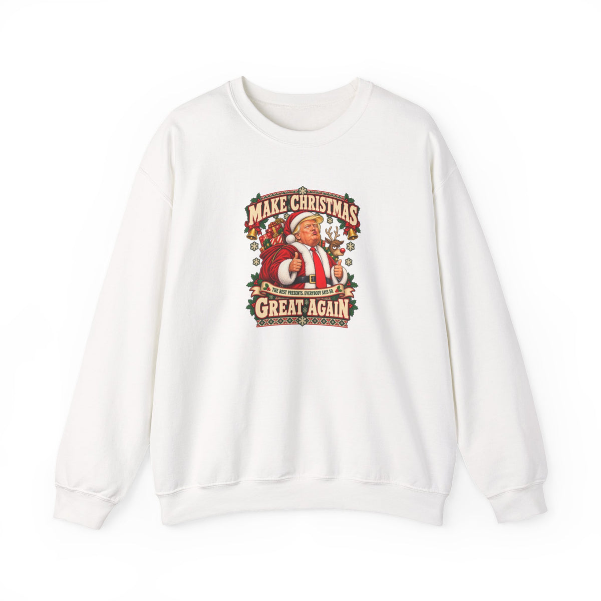 Funny Adult Christmas Jumpers: 'Make Christmas Great Again' Santa Crewneck