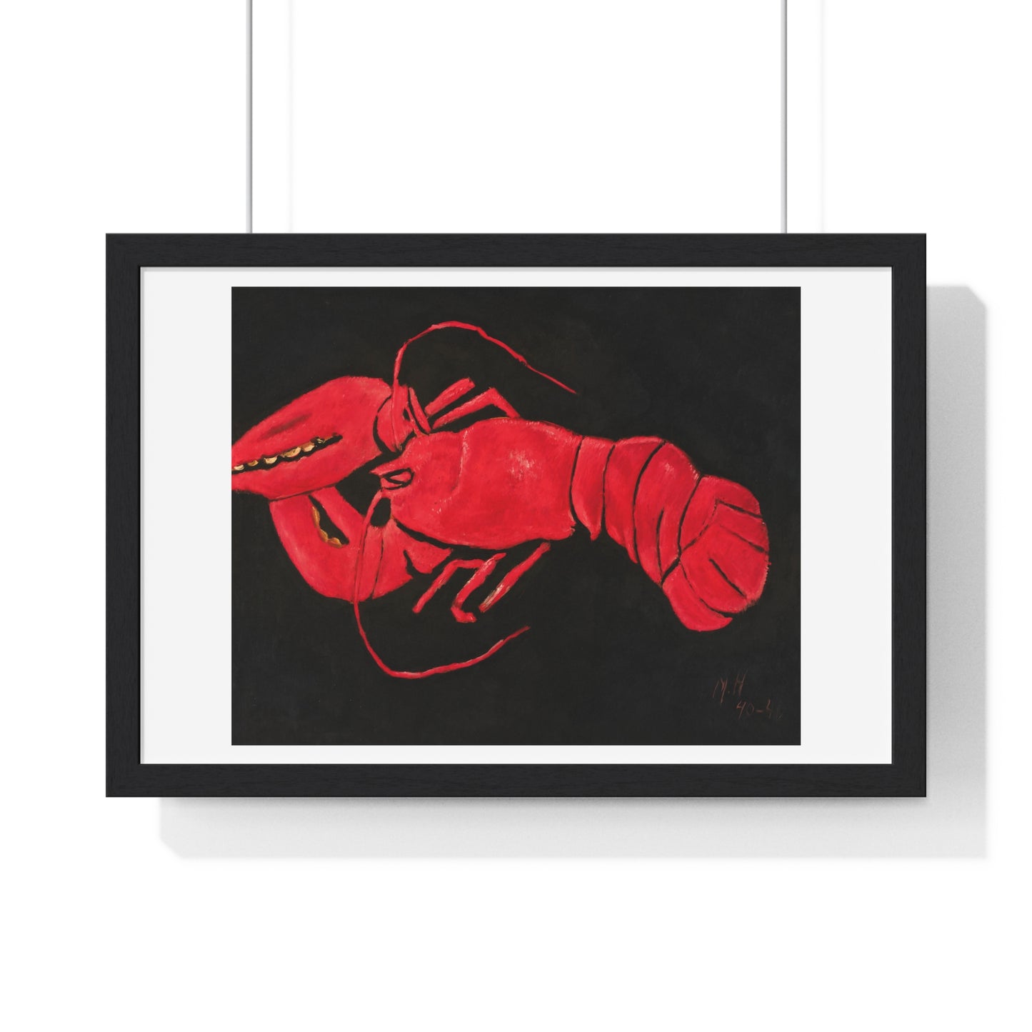 Lobster on Black Background (1940–1941) by Marsden Hartley, from the Original, Framed Art Print