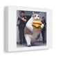 Cat Stealing Cheese Burgers Followed By Its Swift Arrest 'Designed by AI' Art Print on Canvas