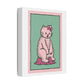 Cute Pink Cat Stretched Canvas Wall Art