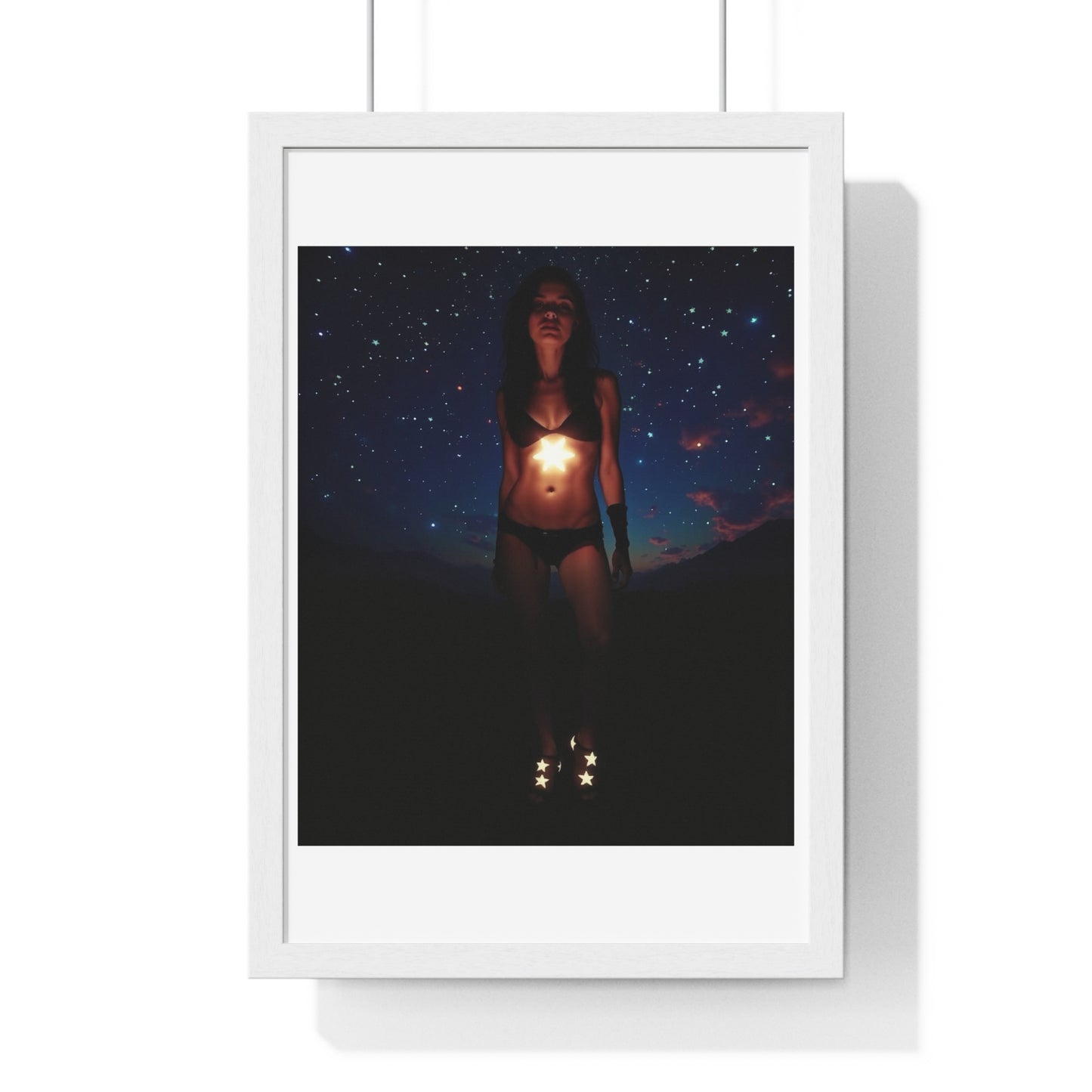 Starseed Woman, Abstract Art 'Designed by AI' Framed Print