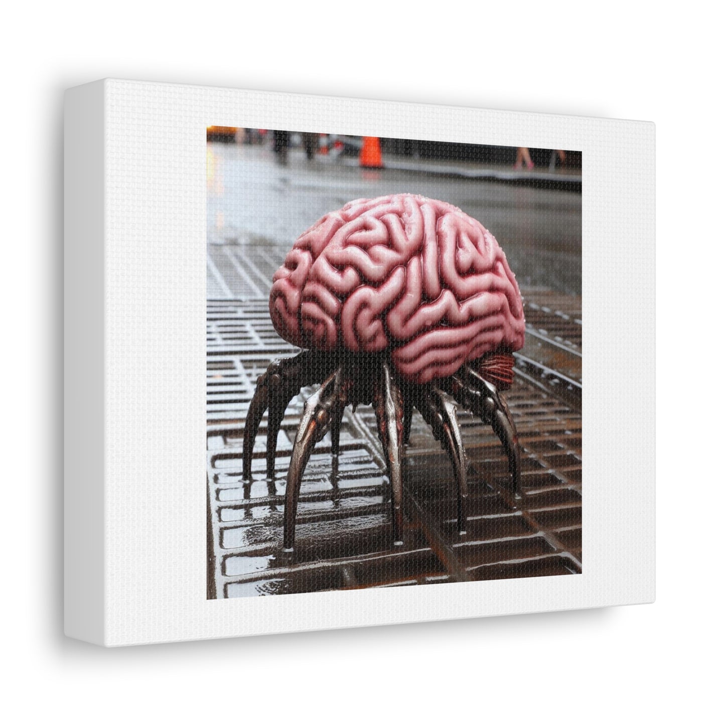 Walking Brain Shows the Ability to Change Destiny 'Designed by AI' Art Print on Canvas