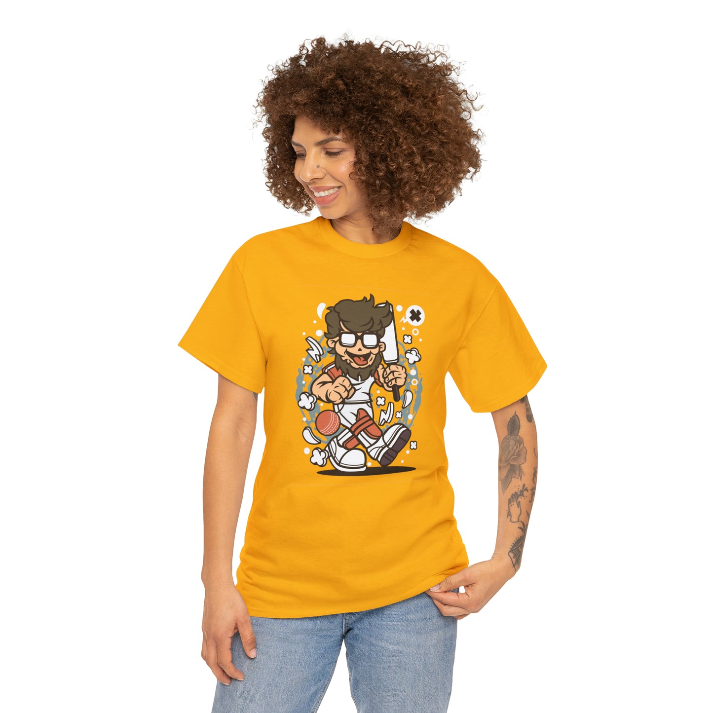 Hipster Cricket Cartoon T-Shirt