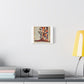 Stretched Canvas Wall Art: Surreal Geometric Face and Acrobat Collage