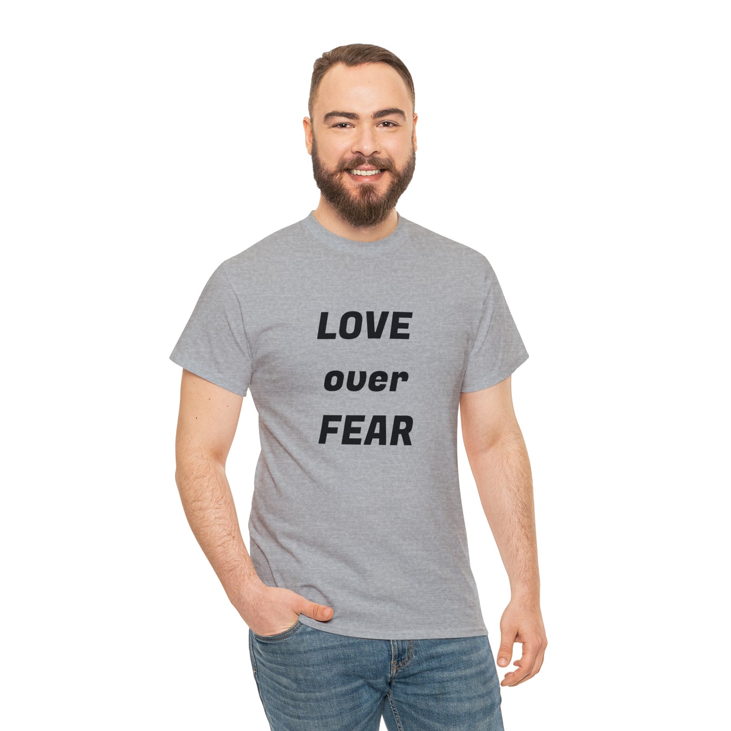 'Love Over Fear' Cotton T-Shirt