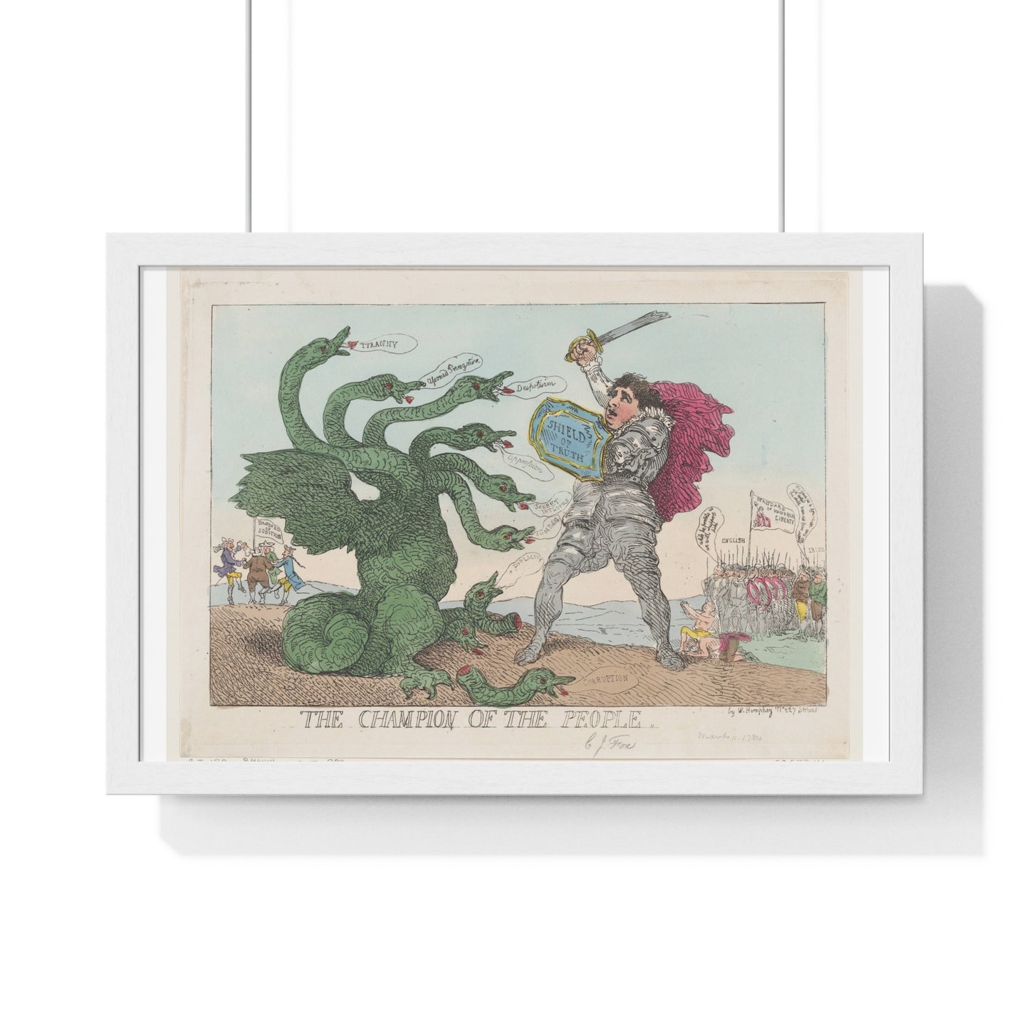 The Champion of the People (1784) by Thomas Rowlandson, from the Original, Framed Art Print