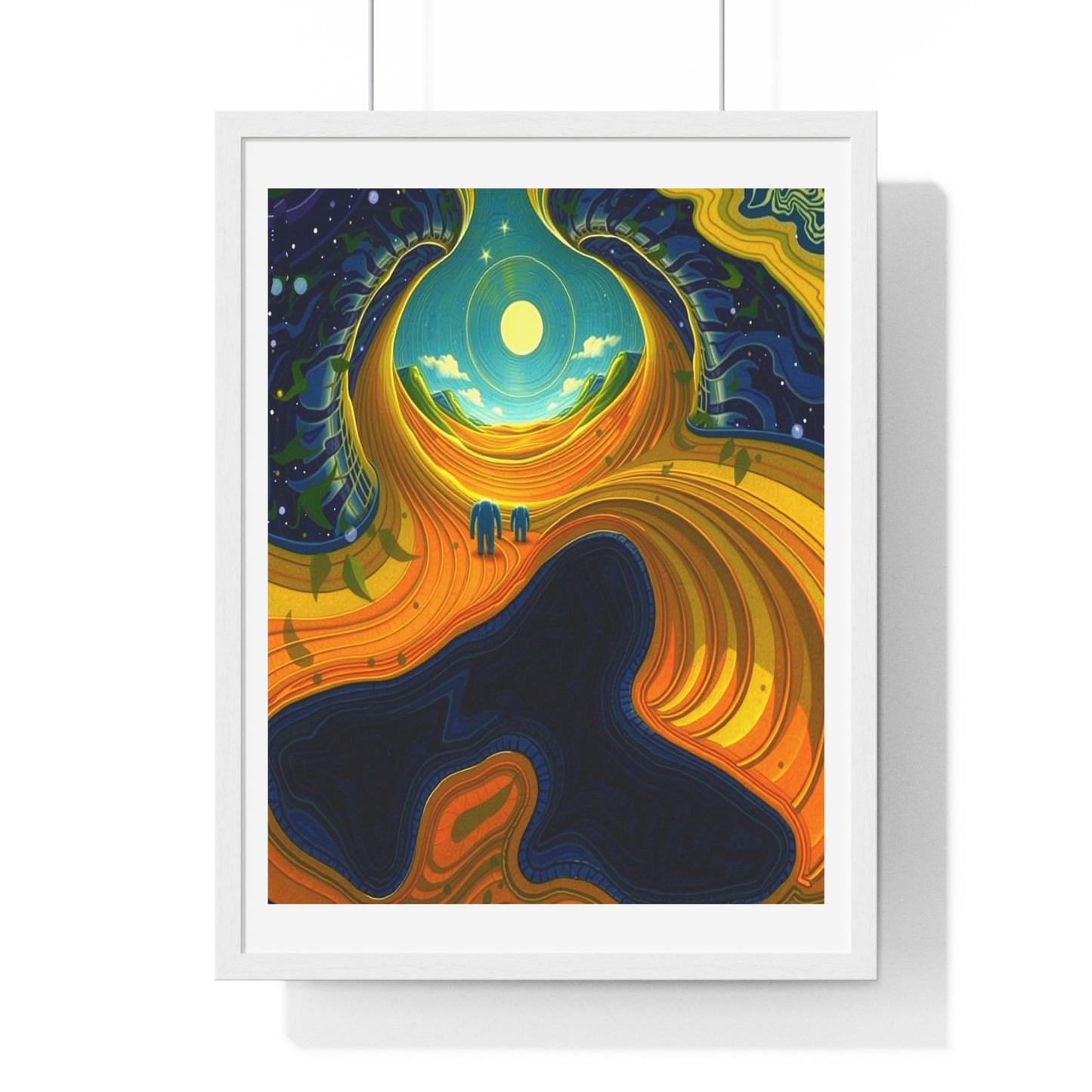 Approaching the Event Horizon, Abstract Art 'Designed by AI' Framed Print