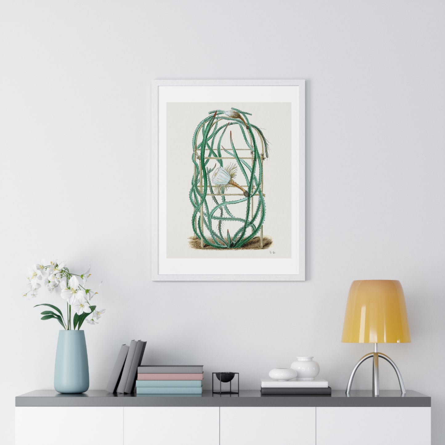 Snake Cactus, from 'Familie Der Cacteen' (1893-1905) from the Original, Framed Art Print