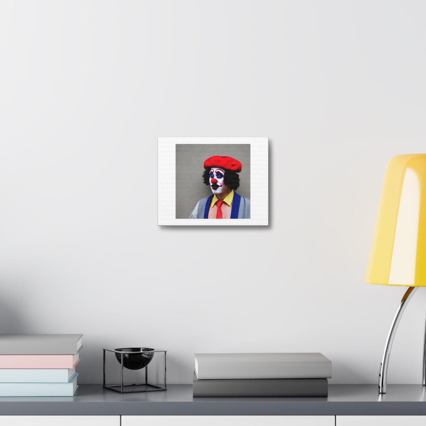 Sir Keir Starmer as a Sad Clown with Beret 'Designed by AI' Art Print on Canvas