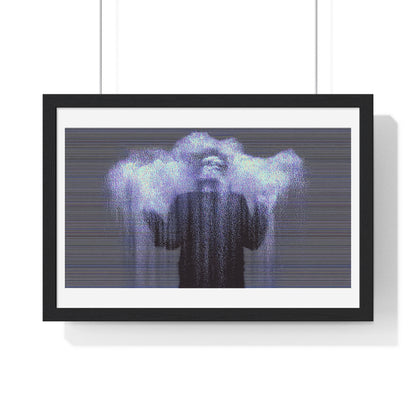 Man in the Energetic Realm, Abstract Art 'Designed by AI' Framed Print