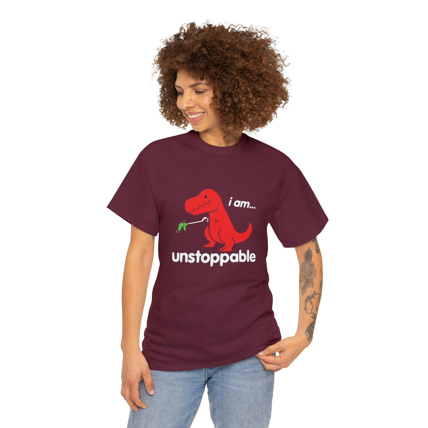 I Am Unstoppable Funny T-Rex Design T-Shirt