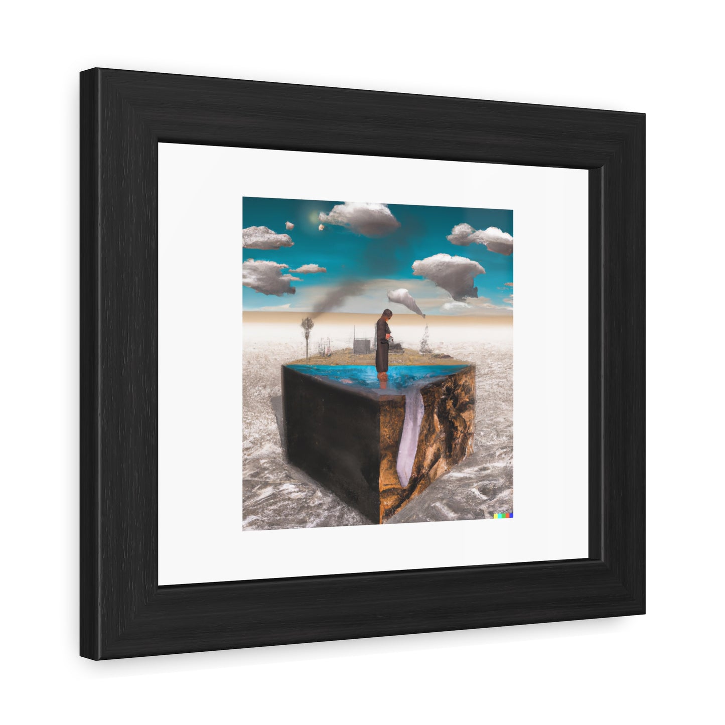 Climate Change Digital Art 'Designed by AI' Wooden Framed Print