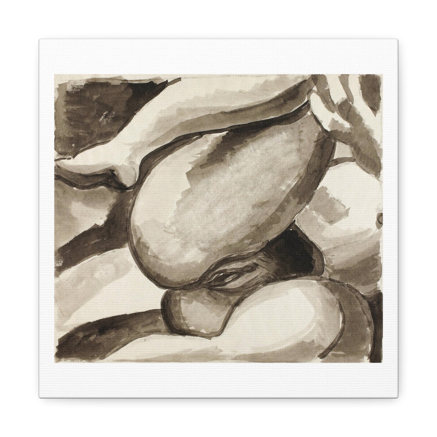 Female Nude by Carl Newman, Art Print from the Original on Canvas