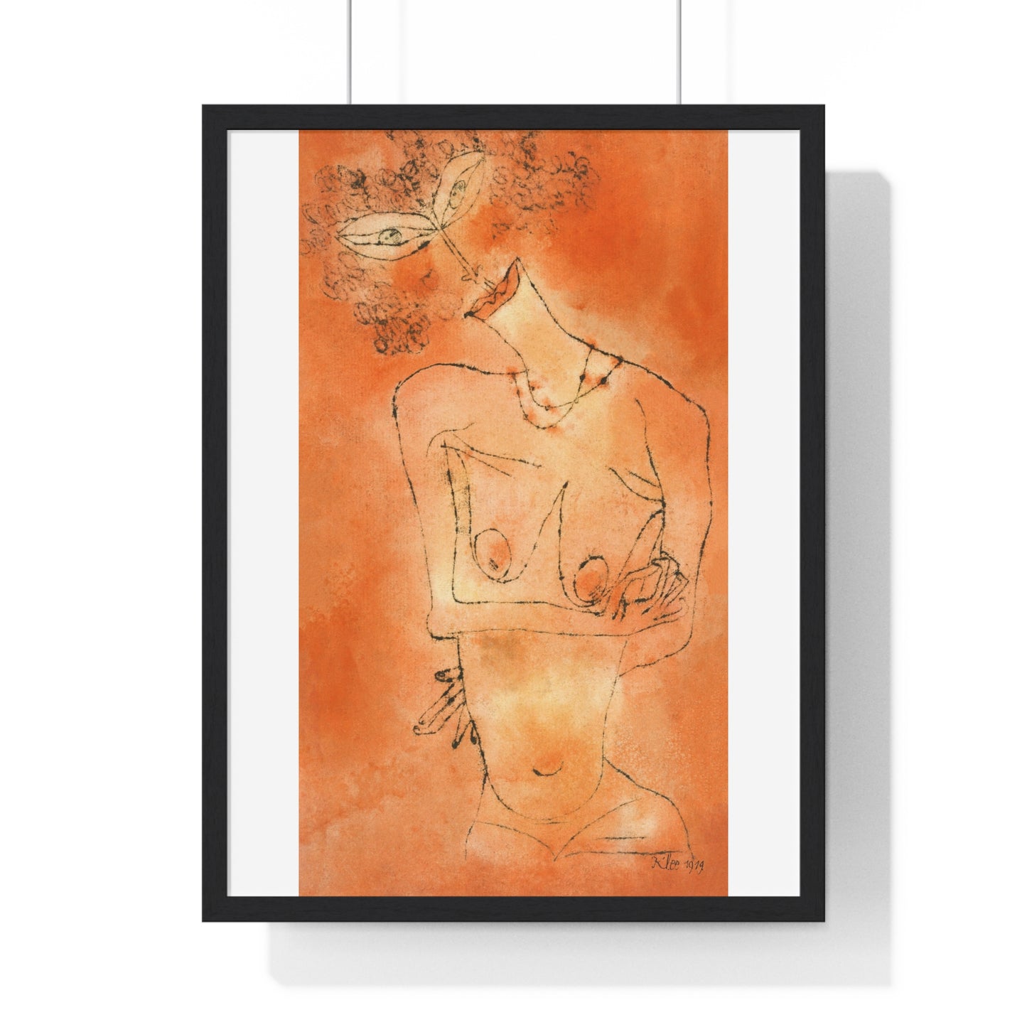 Lady Inclining Her Head (1919) by Paul Klee, from the Original, Wooden Framed Print