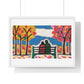 Couple on a Park Bench Fuzzy Felt Art 'Designed by AI' Framed Print