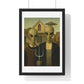 American Gothic Remixed, Midwestern American Aliens 'Designed by AI', Framed Art Print