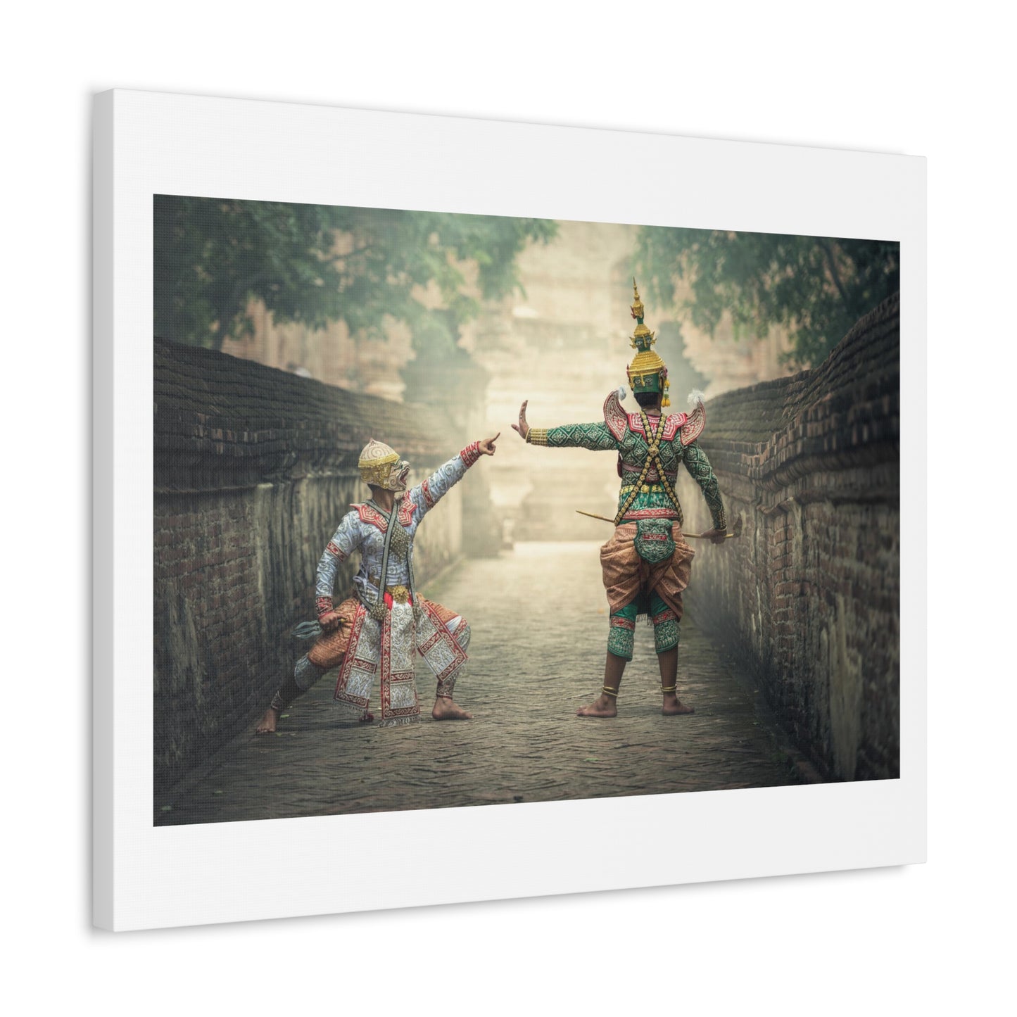 Traditional Khon Dance, Art Print from the Original on Canvas