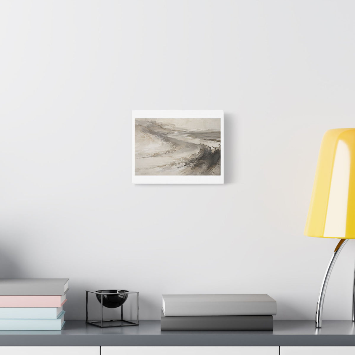 Tidal Memory in Stone and Smoke, Large Decor Art Print on Canvas