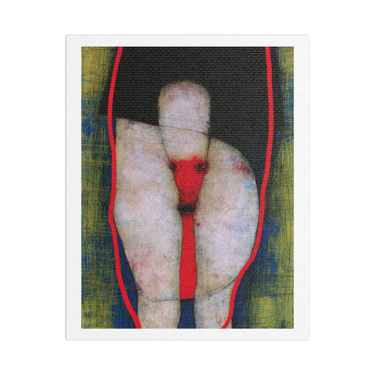 Thighs, Neo-Surrealism, Art Print on Satin Canvas, Stretched