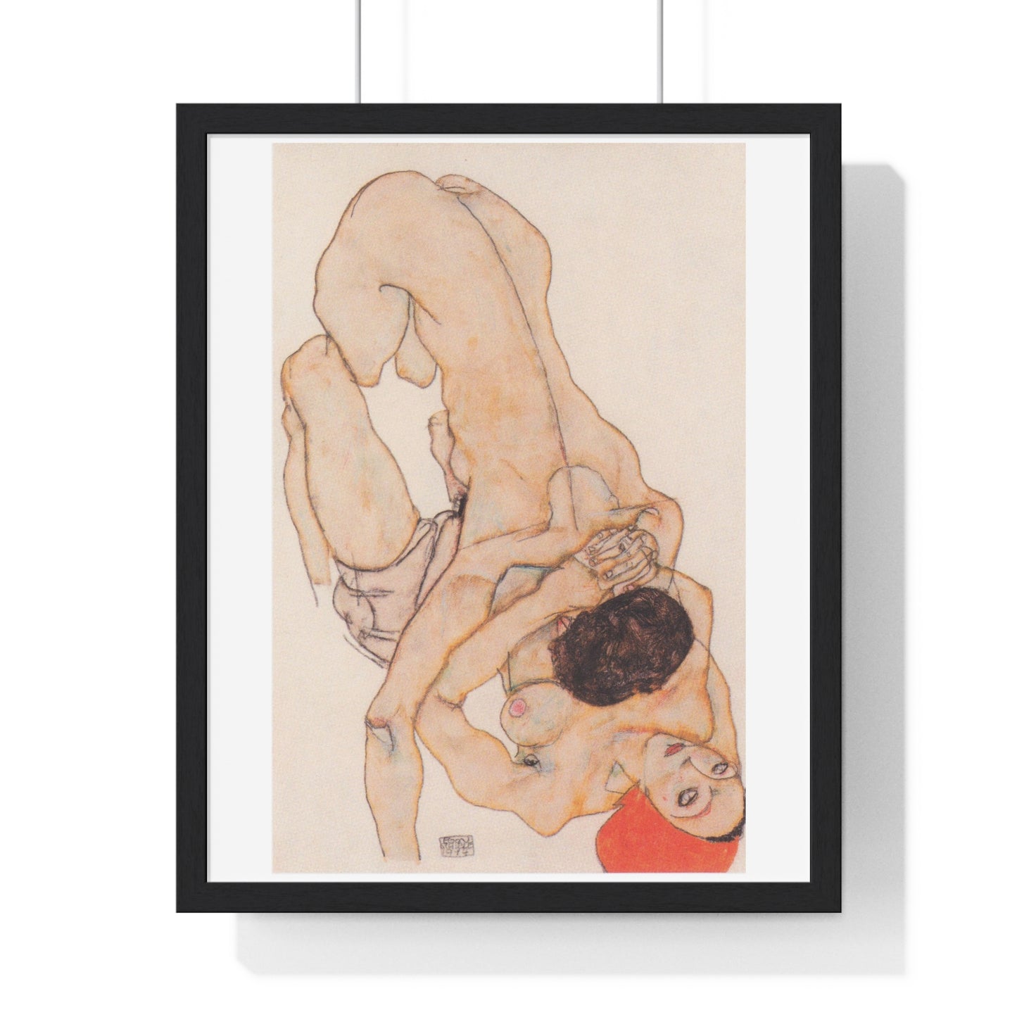 Lesbisches Liebespaar (1914) 'Lesbian Lovers' by Egon Schiele Art Print from the Original Watercolour