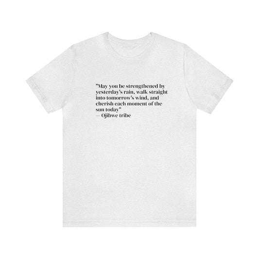 'Gratitude' Ojibwe Tribe Quote, Soft Jersey T-Shirt