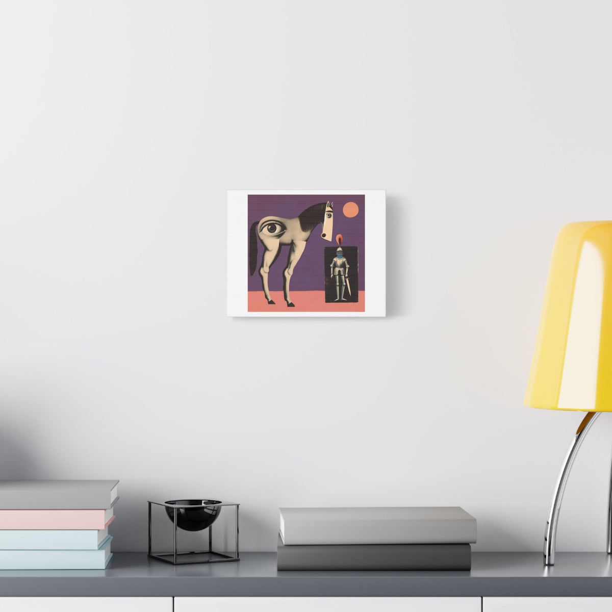 Surreal Horse and Knight Stretched Canvas Wall Art