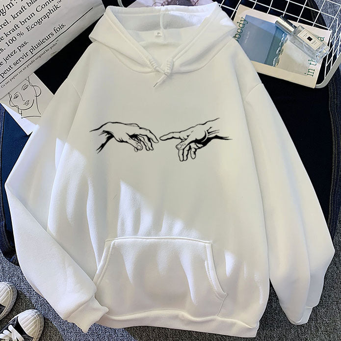 Michelangelo's 'Creation of Adam' Sketch Design Hoodie
