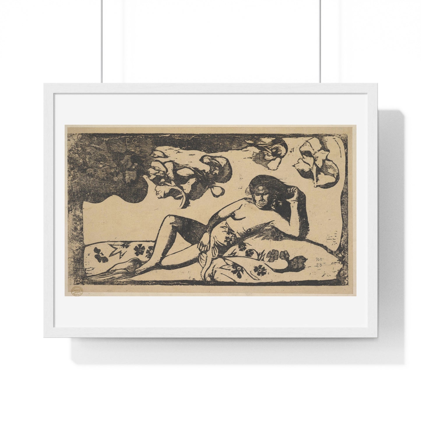 The Queen of Beauty -- Langorous (1898) by Paul Gauguin, from the Original, Framed Art Print