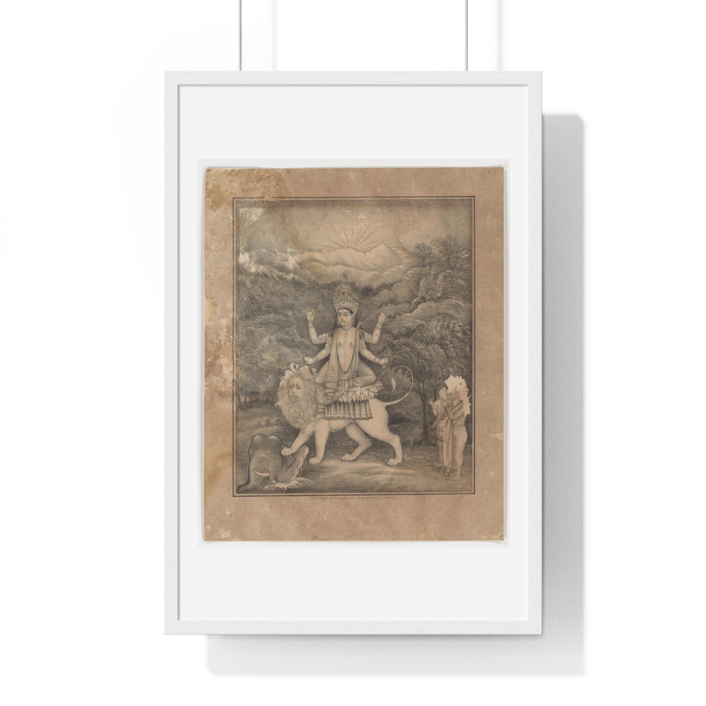 Goddess Jagadhatri (1870-1880) from the Original, Framed Art Print