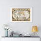 Map of all the Earth after the Flood (1671) by Joseph Moxon, from the Original, Framed Art Print