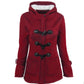 Women's Thick Hooded Duffle Coat with Toggle Buttons, Plus Sizes