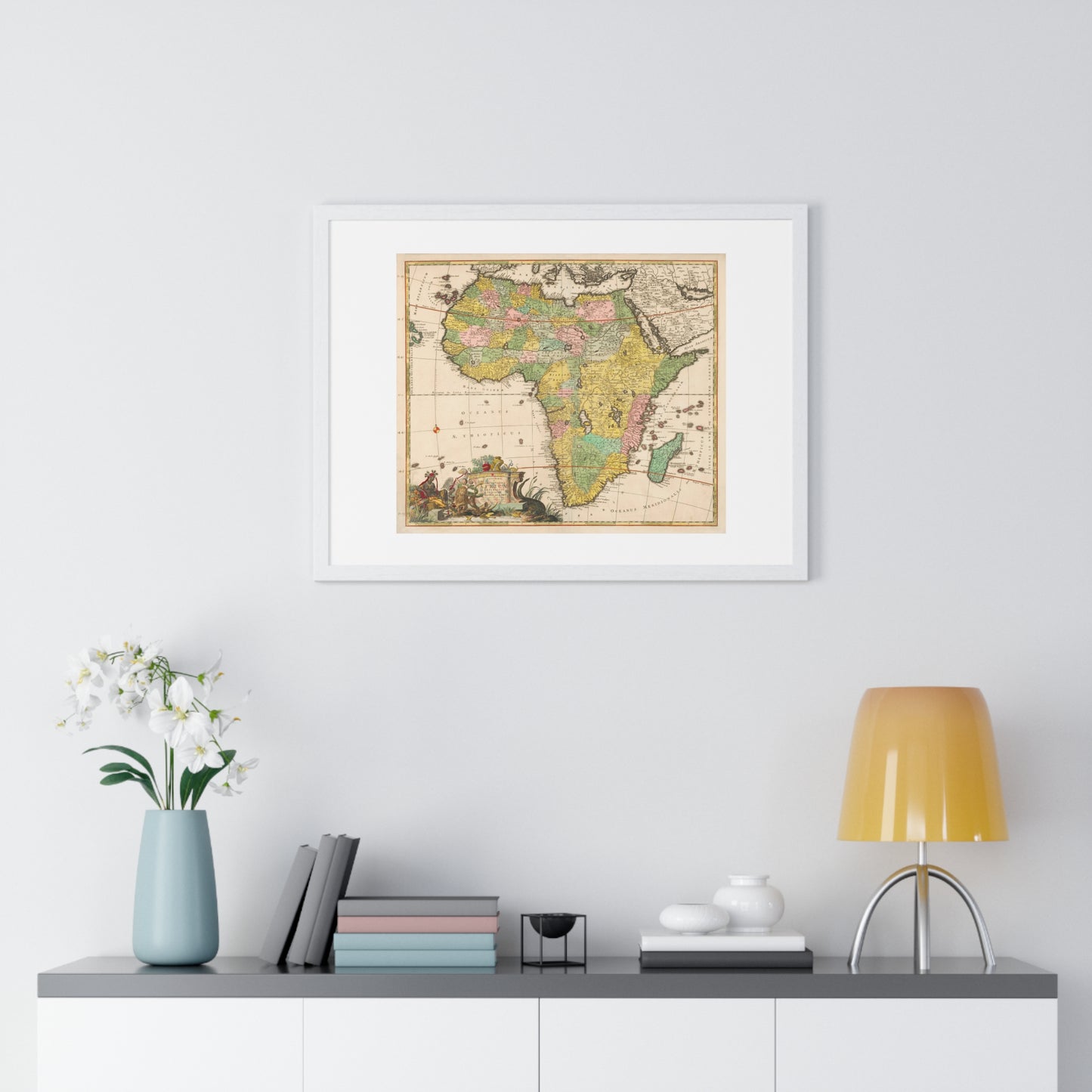 Antique Map of  Africa 'Kaart van Afrika' (circa 1690) by Carel Allard, from the Original, Framed Art Print