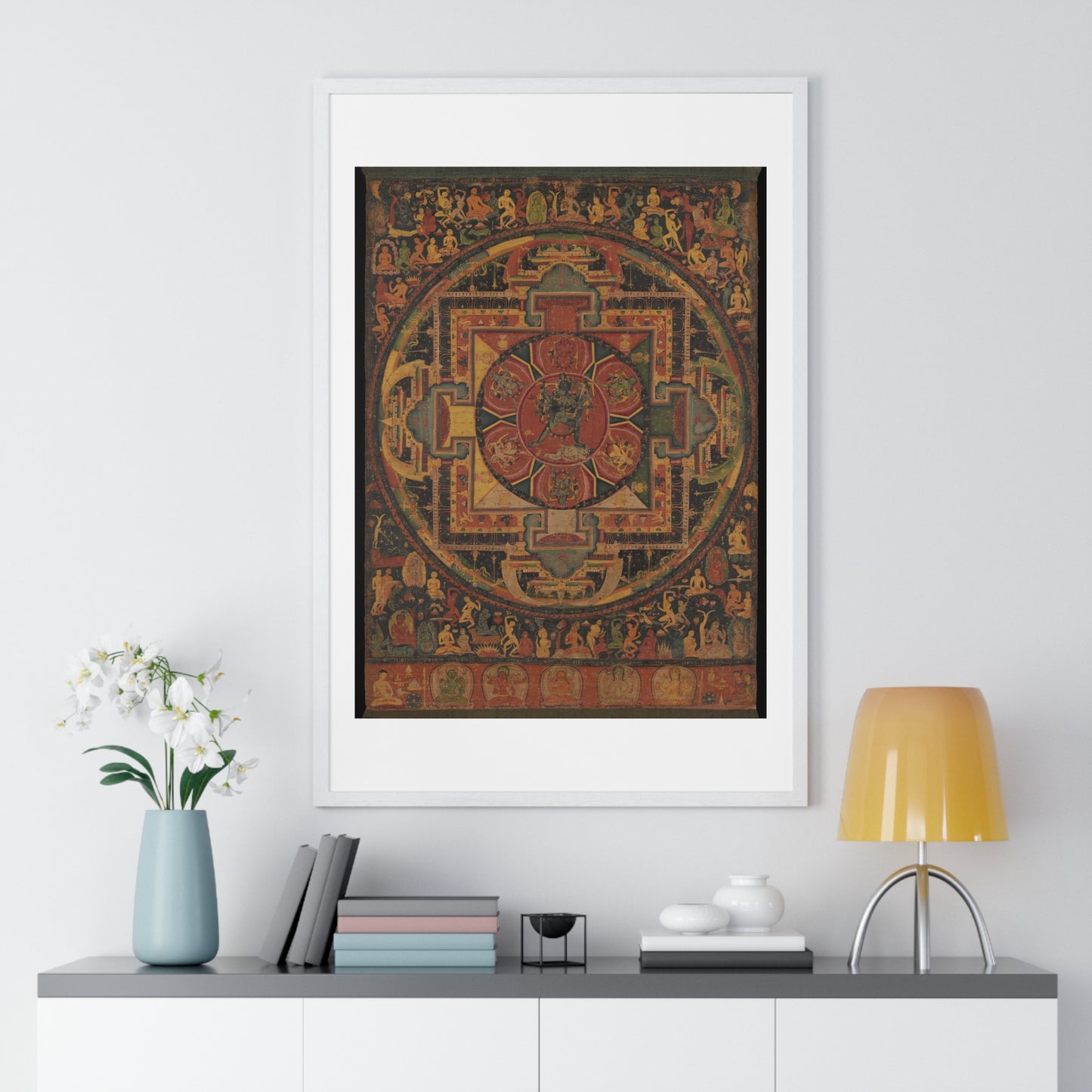 Chakrasamvara Mandala, Ritual Diagramme from Nepal (circa 1100), from the Original, Framed Art Print