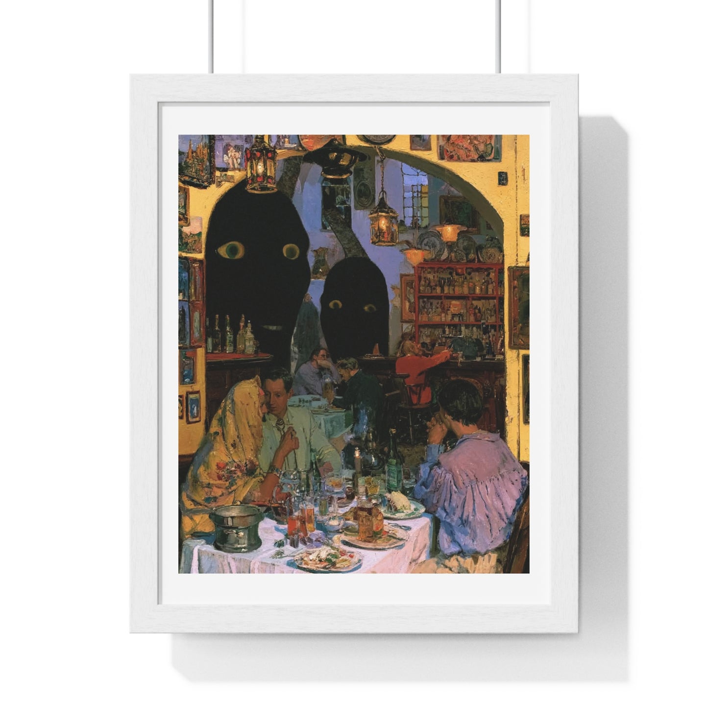 The Walls Have Eyes, Surrealist Art, Large Decor Framed Print