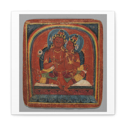 Initiation Card 'Tsakali' Avalokitesvara (circa 1420), Tibet, Art Print from the Original on Canvas