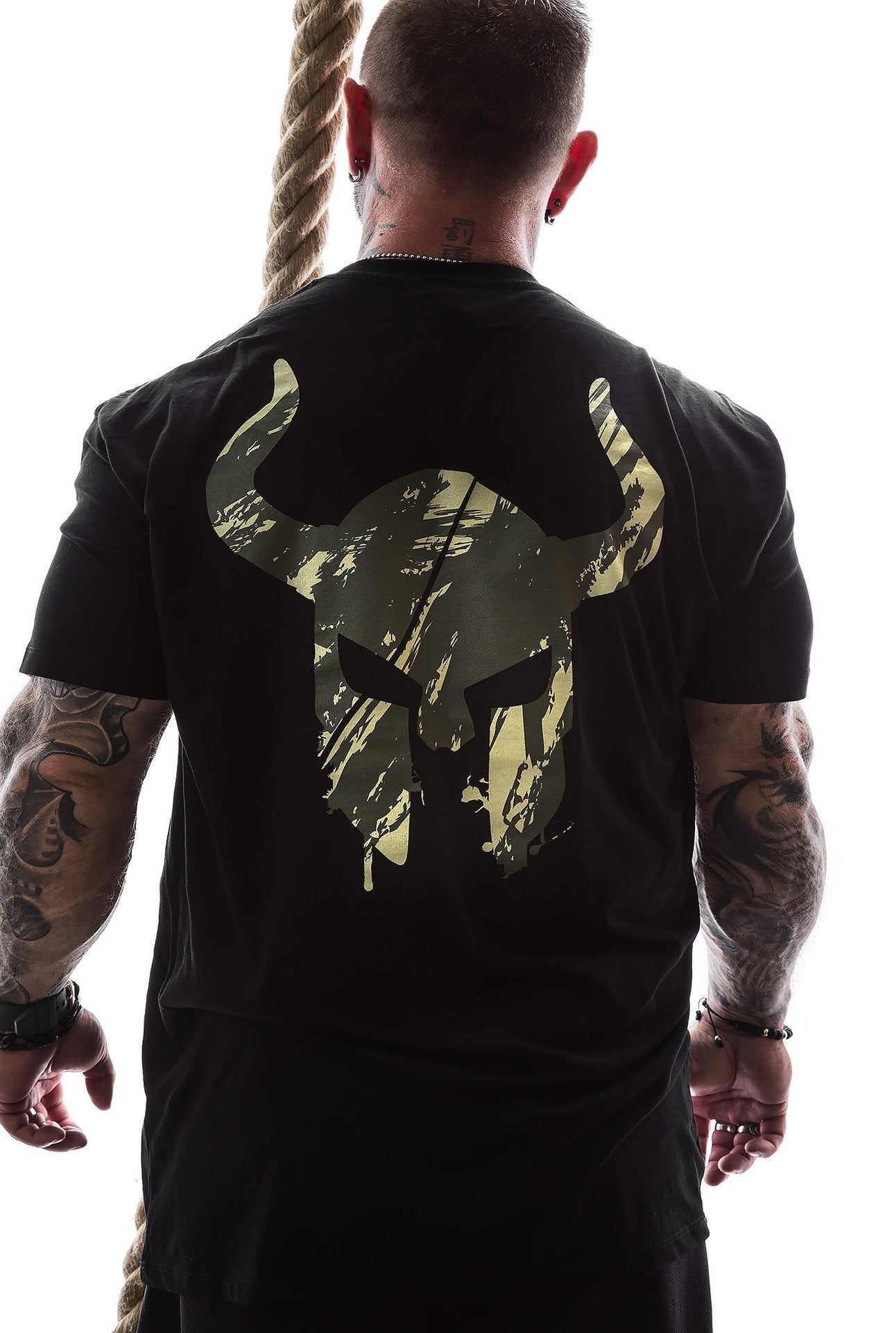 Round Neck Viking Design Slim Fit T-Shirt