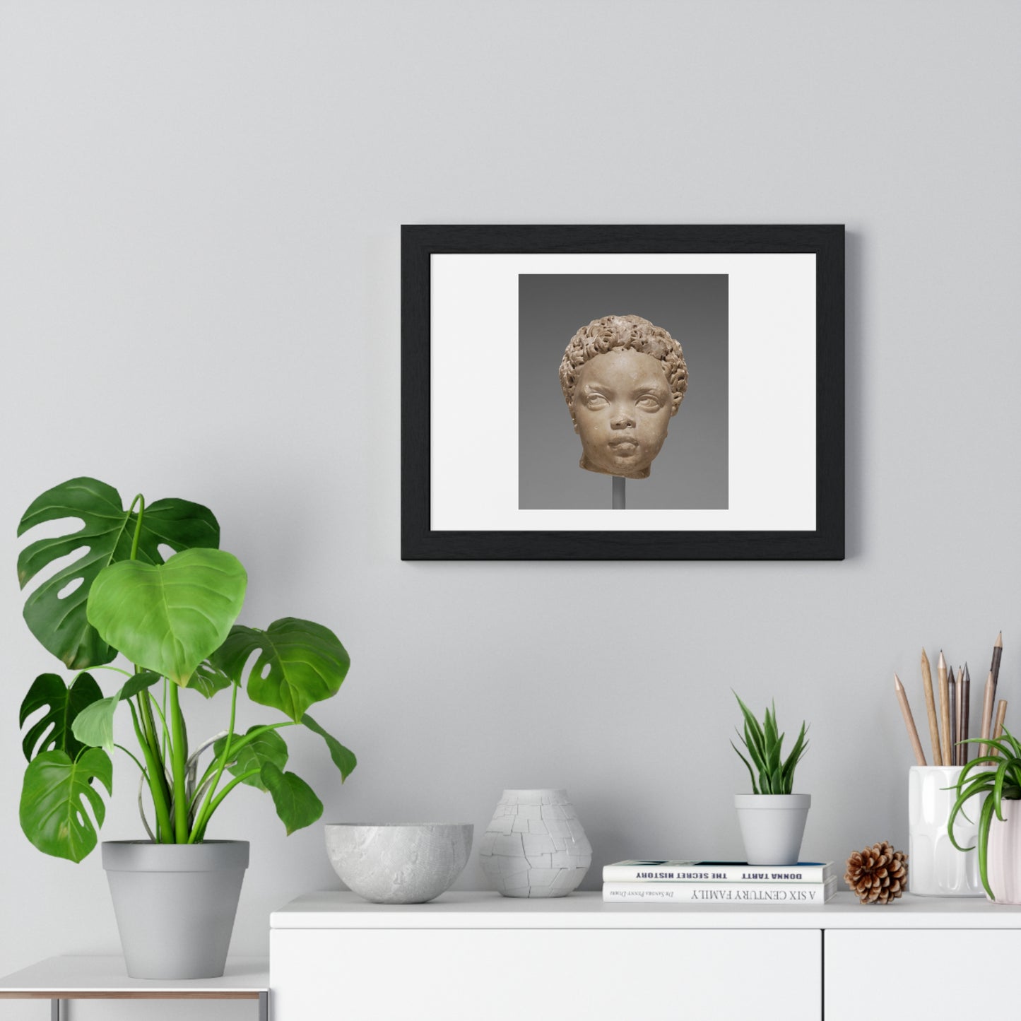 Ancient Roman Portrait of a Child  (AD 150-200) Unknown Artist, Framed Print