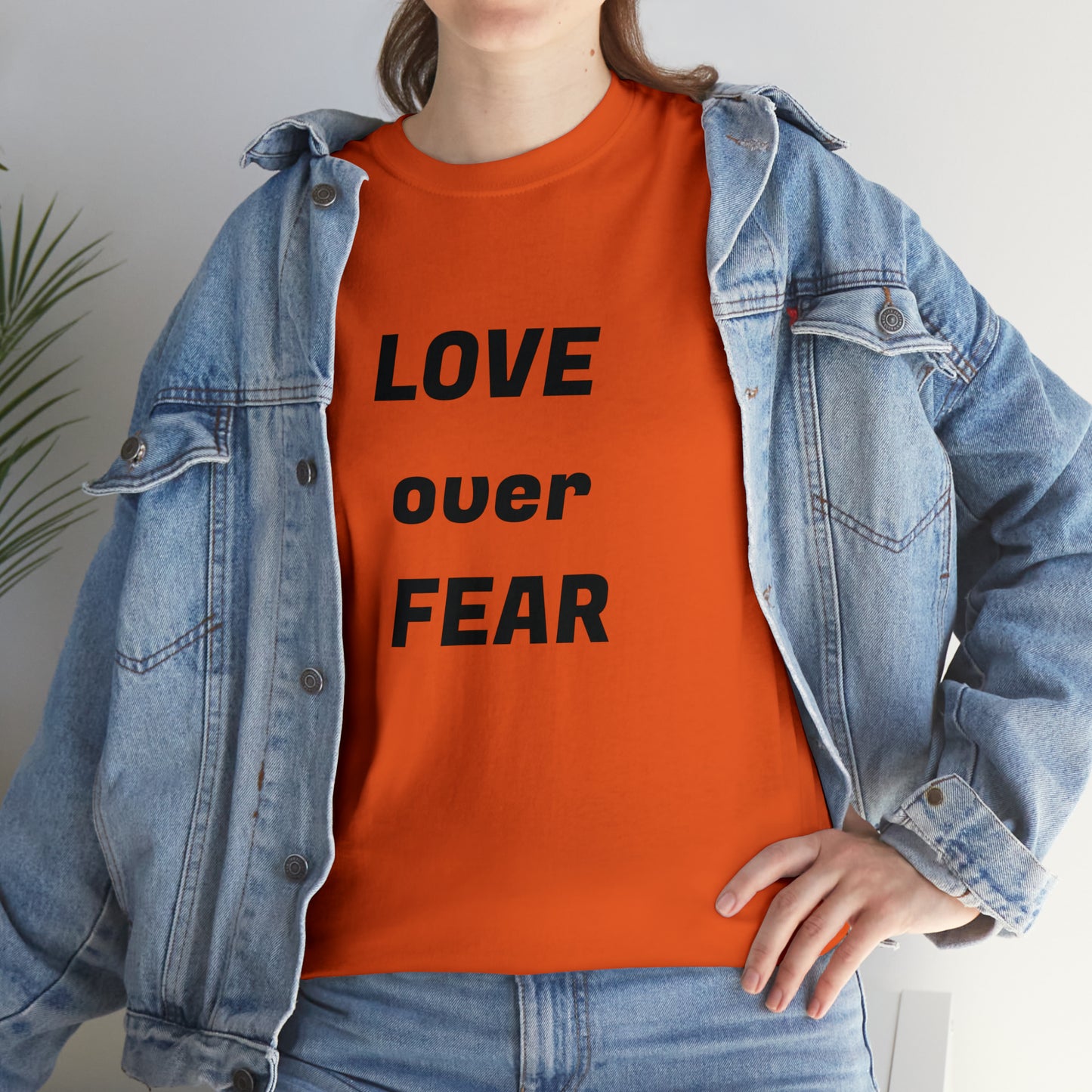 'Love Over Fear' Cotton T-Shirt